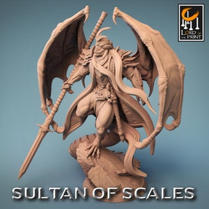 Dragon born draconic defender miniature - Lord of the Print - D&D miniatures - Role Playing Game - Tabletop Miniature - dungeons and dragons
