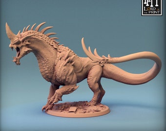 Chromatic blue Dragon spawn miniature - rescale miniatures - DnD - Role Playing Game - Tabletop Miniature - dungeons and dragons - D&D