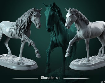 Miniatura de caballo no muerto - Taberna del hombre lobo blanco - Miniaturas DnD - Juego de rol - Miniaturas de mesa - Mazmorras y dragones - D&D