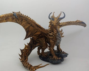 Miniatura de Dragón Dorado - Miniaturas reescalables - Miniaturas DnD - Juego de rol - Miniaturas de mesa - Mazmorras y dragones - D&D