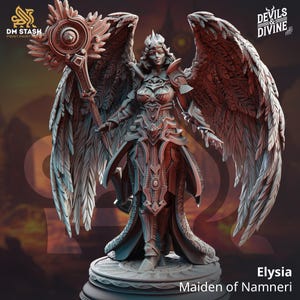 female Angel Warrior miniature - DnD miniatures - Role Playing Game - Tabletop Miniature - dungeons and dragons - DM Stash - D&D