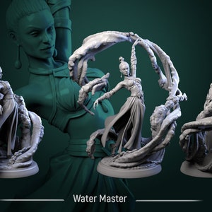 Water Master sorcerer miniature - DnD miniatures - Role Playing Game - Tabletop Miniature - dungeons and dragons - D&D