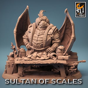 Dragon born gemstone peddler miniature - rescale miniatures - D&D miniatures - Role Playing Game - Tabletop Miniature - dungeons and dragons