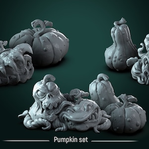 Pumpkin mimic set miniatures - DnD miniatures - Role Playing Game - Tabletop Miniature - dungeons and dragons - white werewolf tavern - D&D