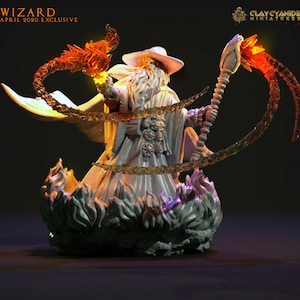 Wizard miniature - DnD miniatures - Role Playing Game - Tabletop Miniature - dungeons and dragons - D&D