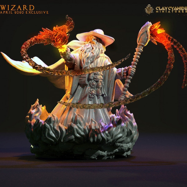 Wizard miniature - DnD miniatures - Role Playing Game - Tabletop Miniature - dungeons and dragons - D&D