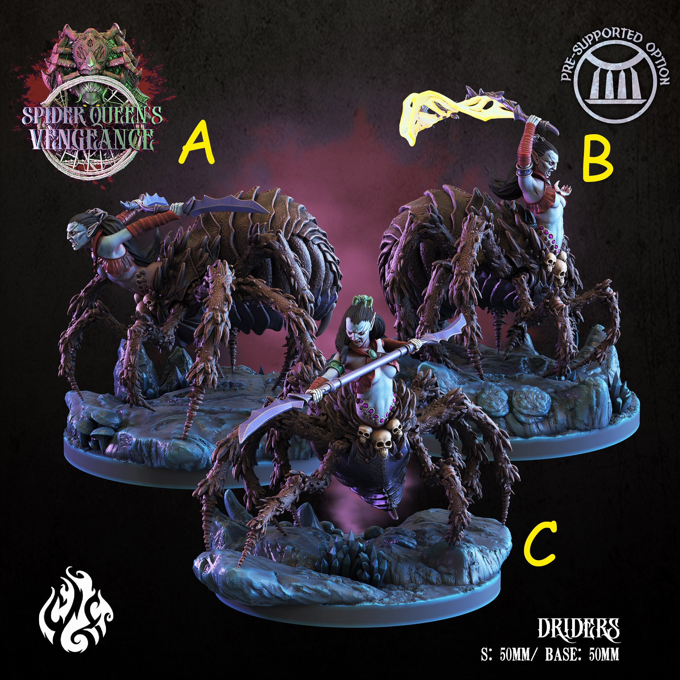 Drider miniature - Crippled God Foundry - DnD miniatures - Role Playing Game - Tabletop Miniature - dungeons and dragons - D&D