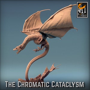 Tiamat Wyvern flying miniature - rescale miniatures - DnD miniatures - Role Playing Game - Tabletop Miniature - dungeons and dragons - D&D