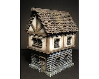 Cenário de vila com chalé - Dungeons & Dragons - RPG de fantasia - Terreno disperso - Terreno para jogos de mesa - Terreno para D&D