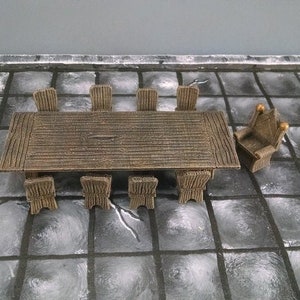 Banquet table scatter terrain - dungeons and dragons - fantasy Role Playing Game - scatter terrain - Tabletop terrain - D&D terrain