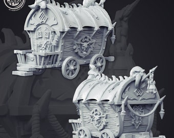 Dark Carriage miniature - CastnPlay - dungeons and dragons - fantasy Role Playing Game - scatter terrain - Tabletop terrain - D&D terrain