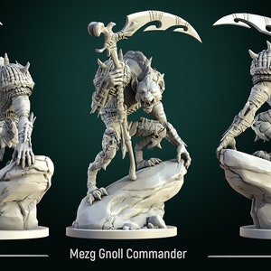 Gnoll commander miniature | Fantasy Miniature | DnD miniatures | DND  | Tabletop Game | RPG | Pathfinder | white werewolf tavern D&D