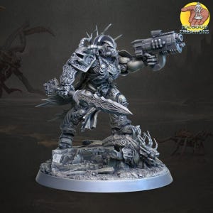 swarm slayer space soldier captain - DnD miniatures - Role Playing Game - scifi Miniature - dungeons and dragons - starfinder