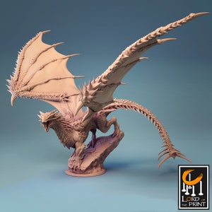 young Red Dragon miniature - Lord of the Print - DnD miniatures - Role Playing Game - Tabletop Miniature - dungeons and dragons - D&D