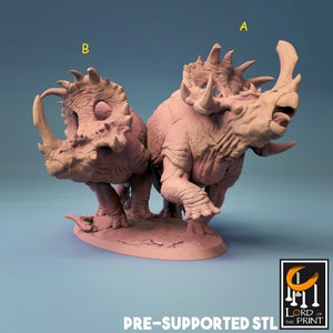 Sinoceratops dinosaur miniature - rescale miniatures - DnD miniatures - Role Playing Game - Tabletop Miniature - dungeons and dragons - D&D