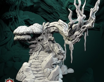 Elven tree terrain scenery - dungeons and dragons - fantasy Role Playing Game - scatter terrain - Tabletop terrain - D&D terrain
