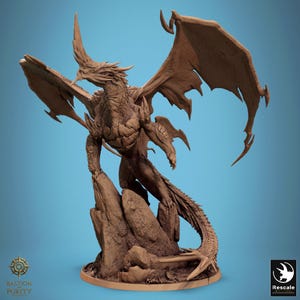 Chromatic Blue Dragon miniature - rescale miniatures - DnD miniatures - Role Playing Game - Tabletop Miniature - dungeons and dragons - D&D