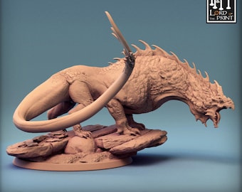 Chromatic White Dragon spawn miniature - rescale miniatures - DnD - Role Playing Game - Tabletop Miniature - dungeons and dragons - D&D