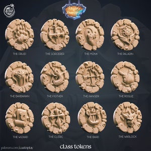 Class tokens - CastnPlay - DnD miniatures - Role Playing Game - Tabletop Miniature - dungeons and dragons - D&D