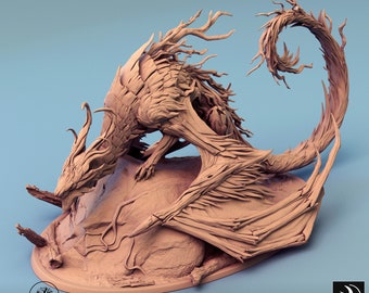 Briar Dragon miniature - rescale miniatures - DnD miniatures - Role Playing Game - Tabletop Miniature - dungeons and dragons - D&D