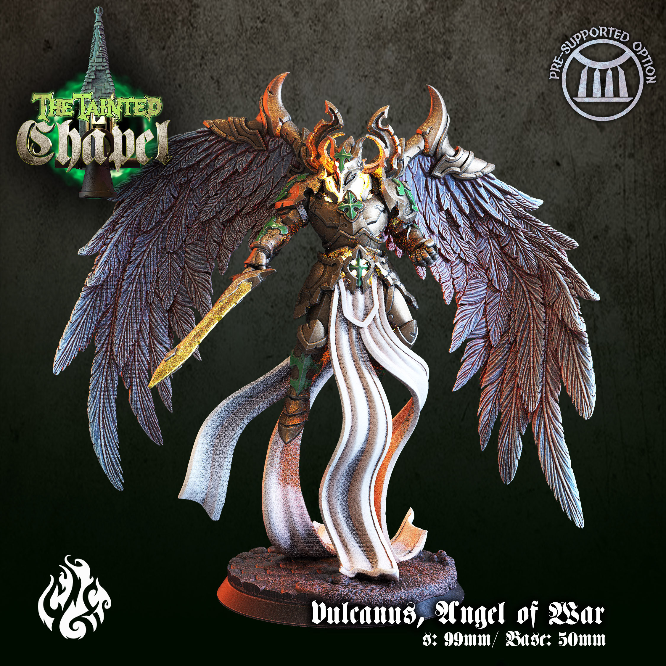 Angel of War miniature - Crippled God Foundry - DnD miniatures - Role Playing Game - Tabletop Miniature - dungeons and dragons - D&D