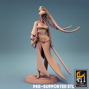 Female Samurai miniature - rescale miniatures - DnD miniatures - Role Playing Game - Tabletop Miniature - dungeons and dragons - D&D