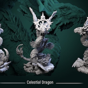 Celestial dragon miniature - DnD miniatures - Role Playing Game - Tabletop Miniature - dungeons and dragons - D&D