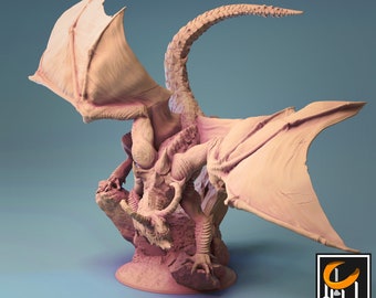 Fafnir miniature - Norse Dragon - rescale miniatures - DnD miniatures - Role Playing Game - Tabletop Miniature - dungeons and dragons - D&D