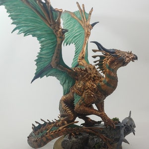 Metallic Bronze dragon miniature - rescale miniatures - DnD miniatures - Role Playing Game - Tabletop Miniature - dungeons and dragons - D&D