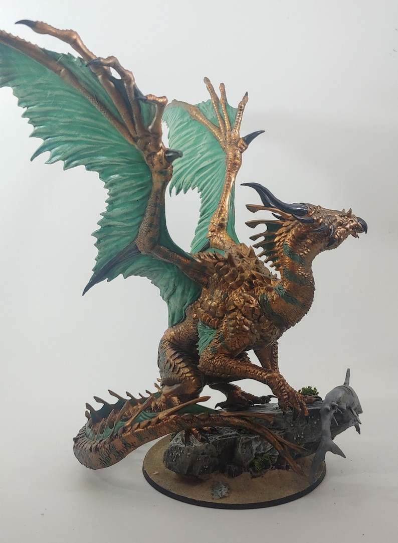 Bronze Dragon Lord of the Print Dnd Miniatures RPG Role Etsy