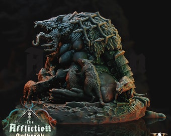 Ratfolk Broodmother miniature - DnD miniatures - Role Playing Game - Tabletop Miniature - dungeons and dragons - Archvillain games - D&D