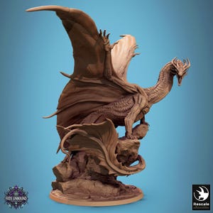 Legendary metallic Copper dragon miniature - DnD miniatures - Role Playing Game - Tabletop Miniature - dungeons and dragons - D&D
