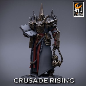 Templar Priest miniature - rescale miniatures - DnD miniatures - Role Playing Game - Tabletop Miniature - dungeons and dragons - D&D