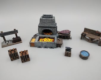 Heroes Hoard blacksmith forge set - Heros Hoard - fantasy - Role Playing Game - Pathfinder - Tabletop Miniature - dungeons and dragons - D&D
