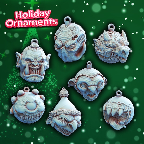 Holiday Ornaments - Crippled God Foundry - Ornaments DnD miniatures RPG Role Playing Game Christmas ornaments dungeons and dragons D&D