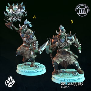 Orc warrior miniatures - Crippled God Foundry - DnD miniatures - Role Playing Game - Tabletop Miniature - dungeons and dragons - D&D