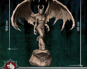 Demoness miniature - DnD miniatures - Role Playing Game - Tabletop Miniature - dungeons and dragons - white werewolf tavern - D&D