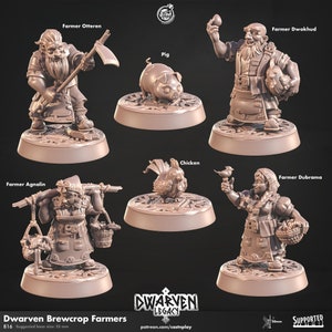 Dwarven brewcrop farmer miniature - CastnPlay - DnD miniatures - fantasy Role Playing Game - Tabletop Miniature - dungeons and dragons - D&D