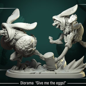 wererabbit diorama | Fantasy Miniature | DnD miniatures | DND |  | Tabletop Game | RPG | Pathfinder | white werewolf tavern D&D