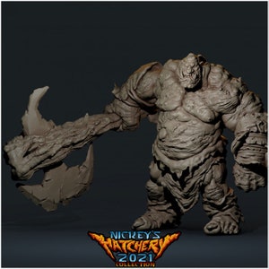 Ogre miniature - Fantasy Miniature - DnD miniatures - DND - Tabletop Game - RPG - Pathfinder - NickeysHatchery - D&D