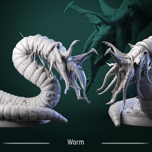 Purple worm miniature - DnD miniatures - Role Playing Game - Tabletop Miniature - dungeons and dragons - white werewolf tavern - D&D