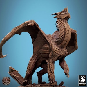 Silver Dragon miniature - rescale miniatures - DnD miniatures - Role Playing Game - Tabletop Miniature - dungeons and dragons - D&D