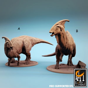 Parasaurolophus dinosaur miniature - rescale miniatures - D&D miniatures - Role Playing Game - Tabletop Miniature - dungeons and dragons