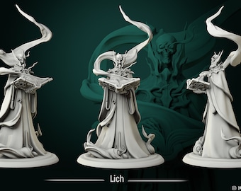 Lich Lord miniature - DnD miniatures - Role Playing Game - Tabletop Miniature - dungeons and dragons - white werewolf tavern - D&D