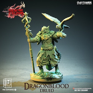 Dragon blood druid miniature - DnD miniatures - Role Playing Game - Tabletop Miniature - dungeons and dragons - D&D