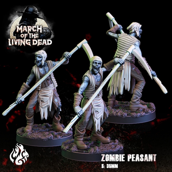 Zombie peasant miniatures - Crippled God Foundry - DnD miniatures - Role Playing Game - Tabletop Miniature - dungeons and dragons - D&D