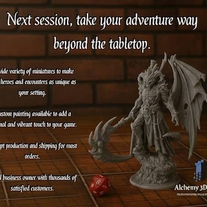 Demogorgon miniature - Archvillian games - DnD miniatures - Role Playing Game - Tabletop Miniature - dungeons and dragons - D&D image 10
