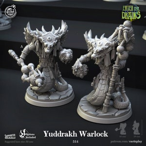 Yuan Ti warlock miniature - CastnPlay - DnD miniatures - Role Playing Game - Tabletop Miniature - dungeons and dragons - D&D