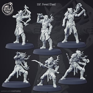 Forest elf miniatures - CastnPlay - DnD miniatures - Role Playing Game - Tabletop Miniature - dungeons and dragons - D&D