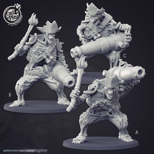 Undead pirate crew miniatures - CastnPlay - DnD miniatures - Role Playing Game - Tabletop Miniature - dungeons and dragons - D&D